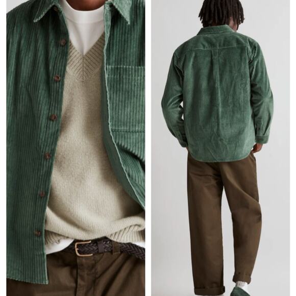 Madewell Men’s Corduroy Easy Long Sleeve Shirt Green Medium NWT - Picture 9 of 9